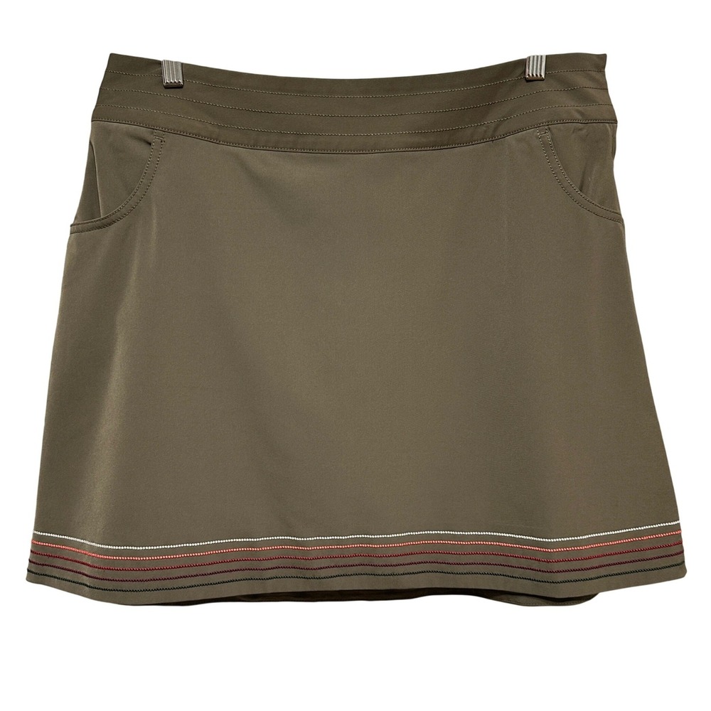 Nike Golf Skort Womens 10 Brown Embroidered Hem Activewear Athletic Skirt